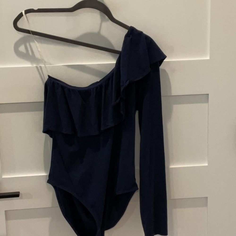 Lilly Pulitzer Navy Blue One-Shoulder Bodysuit